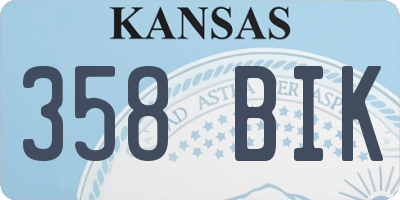 KS license plate 358BIK