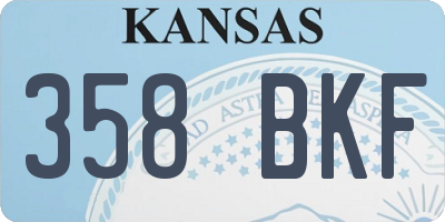 KS license plate 358BKF