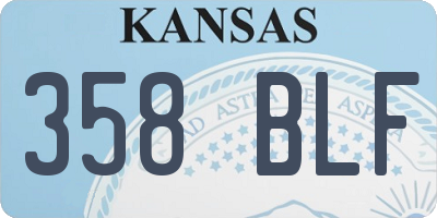 KS license plate 358BLF