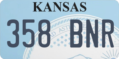 KS license plate 358BNR