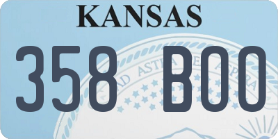 KS license plate 358BOO