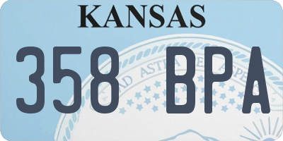 KS license plate 358BPA