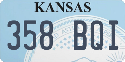 KS license plate 358BQI