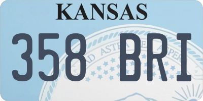 KS license plate 358BRI