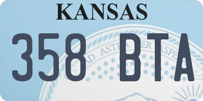 KS license plate 358BTA