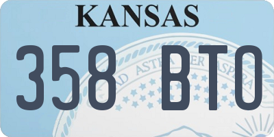 KS license plate 358BTO
