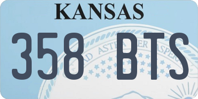 KS license plate 358BTS