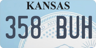 KS license plate 358BUH