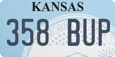 KS license plate 358BUP