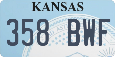 KS license plate 358BWF