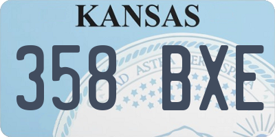 KS license plate 358BXE