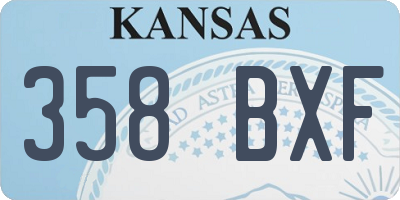 KS license plate 358BXF