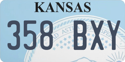 KS license plate 358BXY