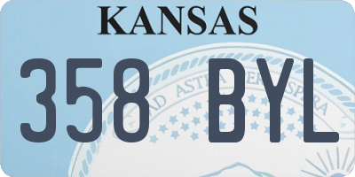 KS license plate 358BYL