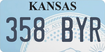 KS license plate 358BYR