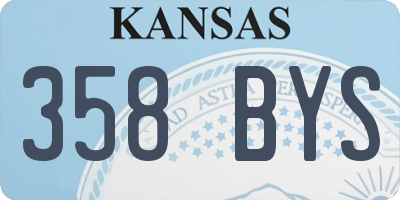 KS license plate 358BYS
