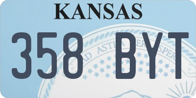 KS license plate 358BYT