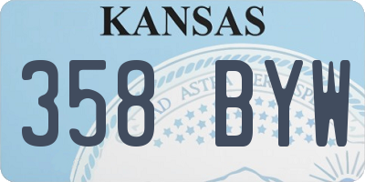 KS license plate 358BYW
