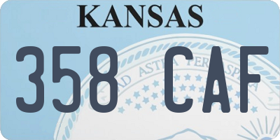 KS license plate 358CAF