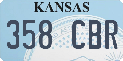 KS license plate 358CBR