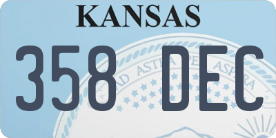 KS license plate 358DEC