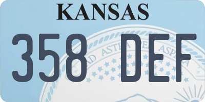 KS license plate 358DEF