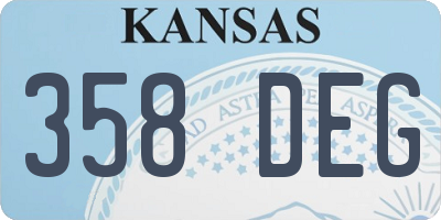 KS license plate 358DEG
