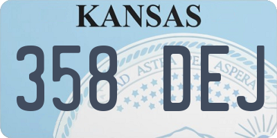KS license plate 358DEJ