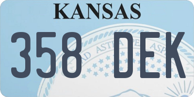 KS license plate 358DEK