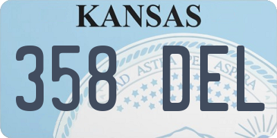 KS license plate 358DEL