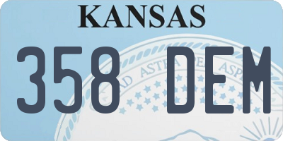 KS license plate 358DEM