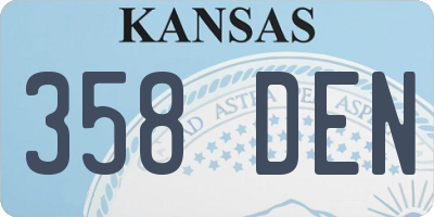 KS license plate 358DEN