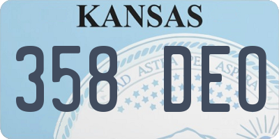 KS license plate 358DEO