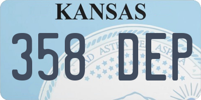 KS license plate 358DEP