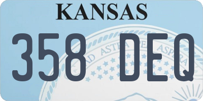 KS license plate 358DEQ