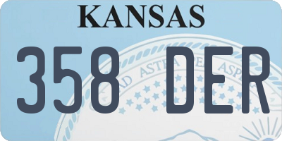 KS license plate 358DER