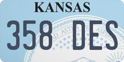 KS license plate 358DES