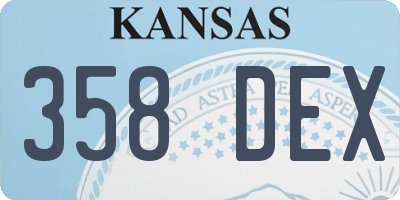 KS license plate 358DEX