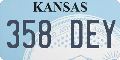 KS license plate 358DEY
