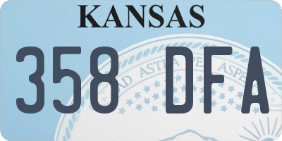 KS license plate 358DFA