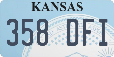 KS license plate 358DFI