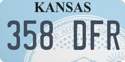 KS license plate 358DFR