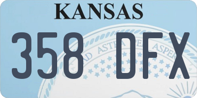 KS license plate 358DFX