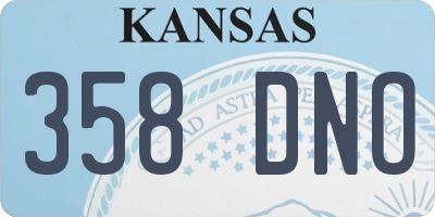 KS license plate 358DNO