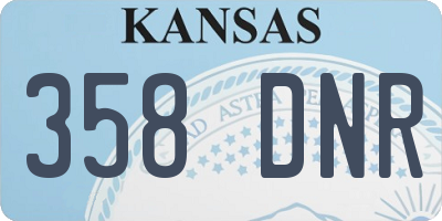 KS license plate 358DNR