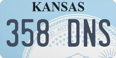 KS license plate 358DNS