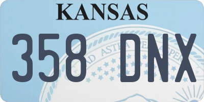 KS license plate 358DNX