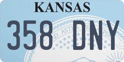 KS license plate 358DNY