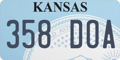 KS license plate 358DOA