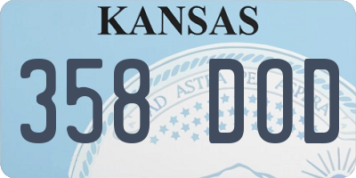 KS license plate 358DOD